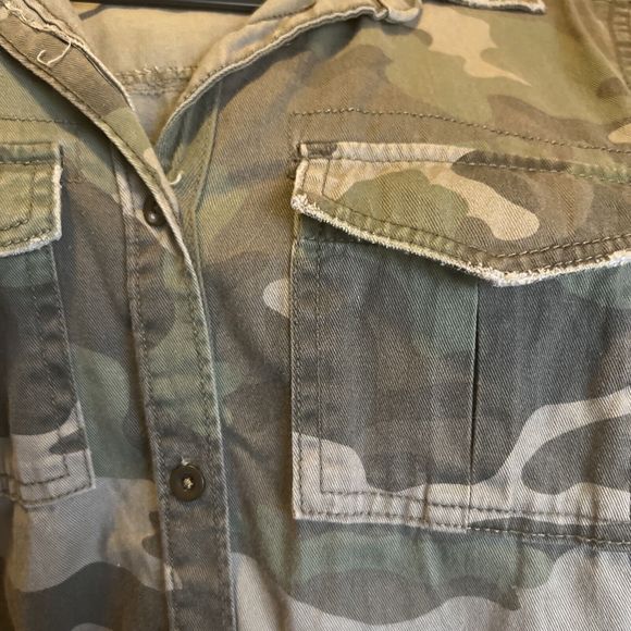 Mudd Camo Apocalyptic Military Army Snap Button Up Long Sleeve Shirt Small Rare - Picture 6 of 9